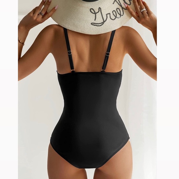 NEW ✨ Women's One Piece V Neck Swimsuit + Tummy Control - Picture 4 of 4